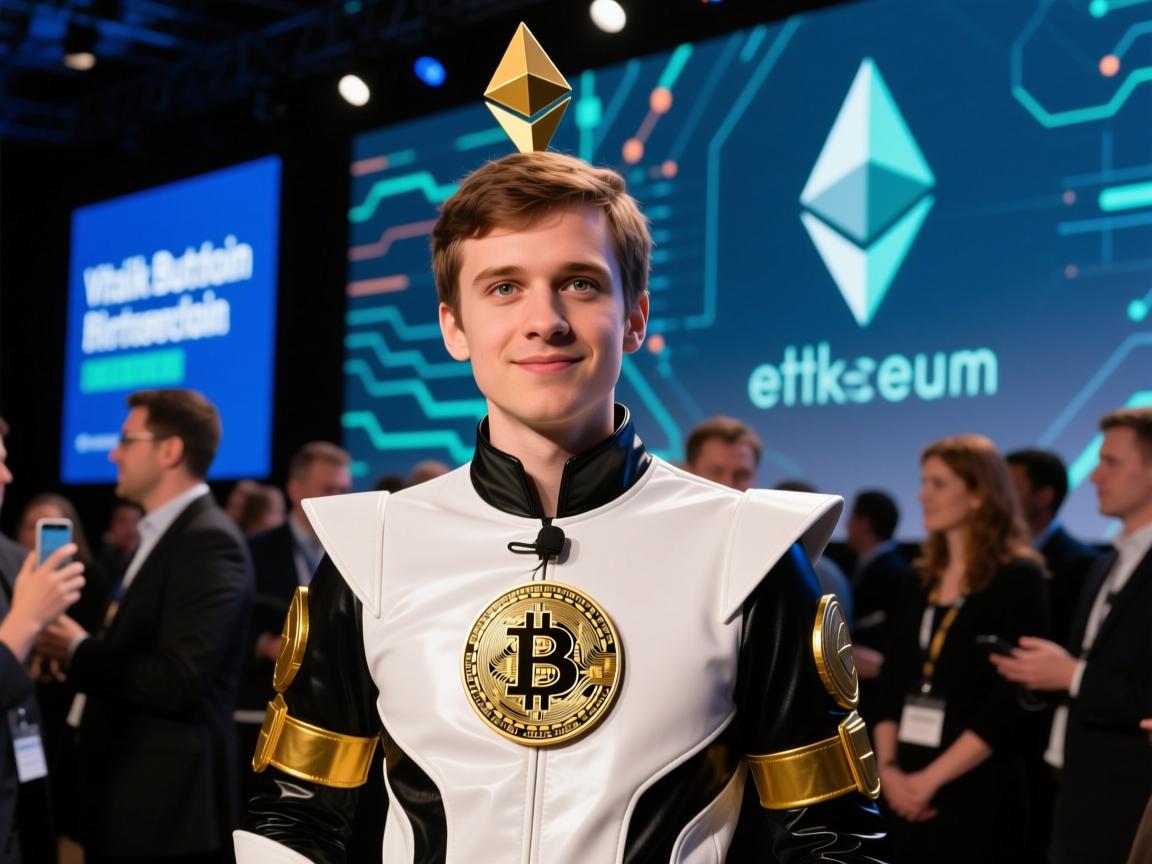 以太坊创始人Vitalik Buterin是一位在区块链领域颇具影响力的技术专家。近日，他在参加某活动时以独特的Cosplay形象亮相，引发了广泛关注
